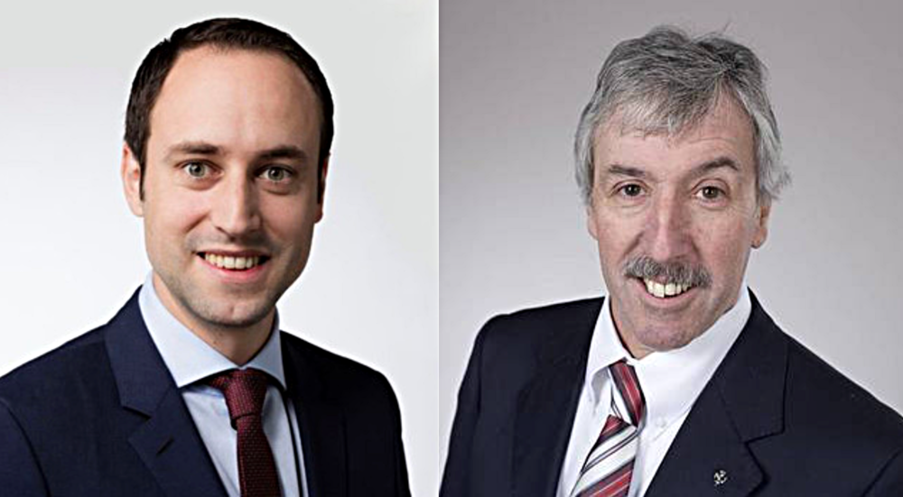 Christian Wasserfallen (links) und Roland Borer (sehr rechts) bilden ein unschlagbares Paar